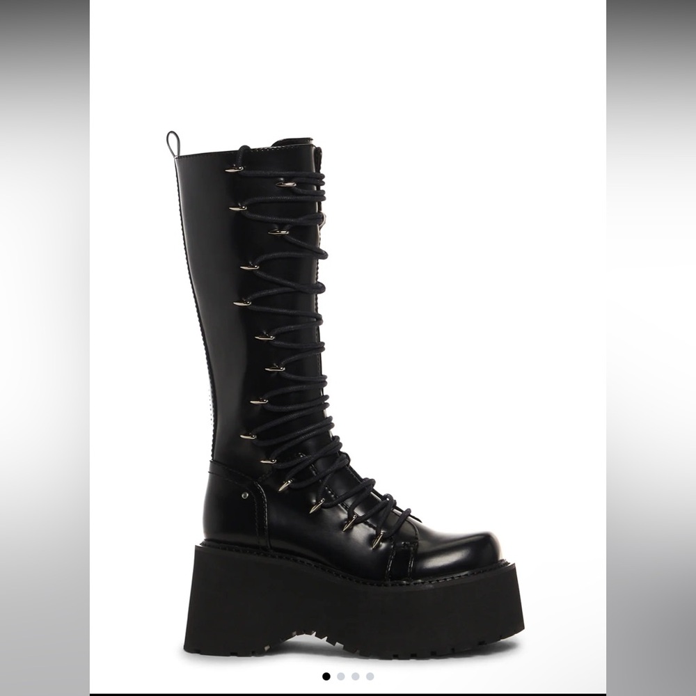 NIB Current Mood Glam Grit Platform Knee High Boots from Dolls Kill Size 8 - Picture 2 of 6